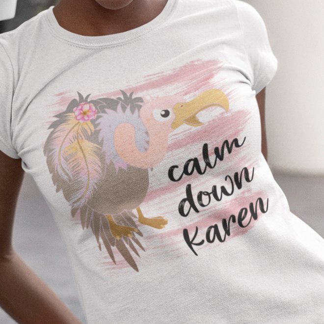 Calm Down, Karen: Sassy Response Edition T-shirt – Where Sass Meets Style in a Chic Showdown!