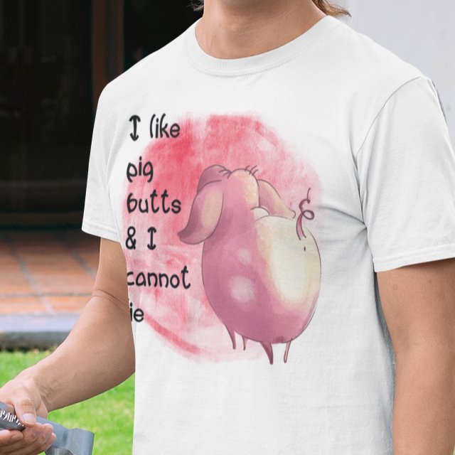 Grill & Swine: 'I Like Pig Butts & I Cannot Lie' BBQ T-shirt – Where Grilling Passion Meets Playful Culinary Humor!