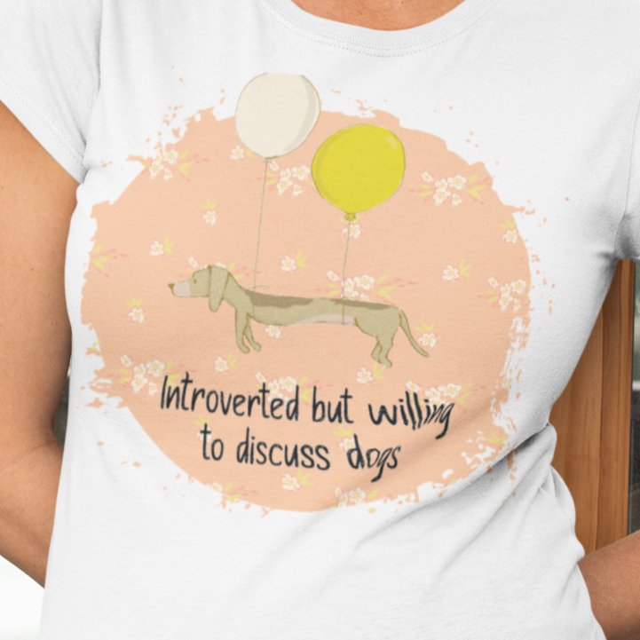Introverted but Willing to Discuss Dogs: Canine Conversationalist T-shirt – Where Quiet Meets Canine Love!