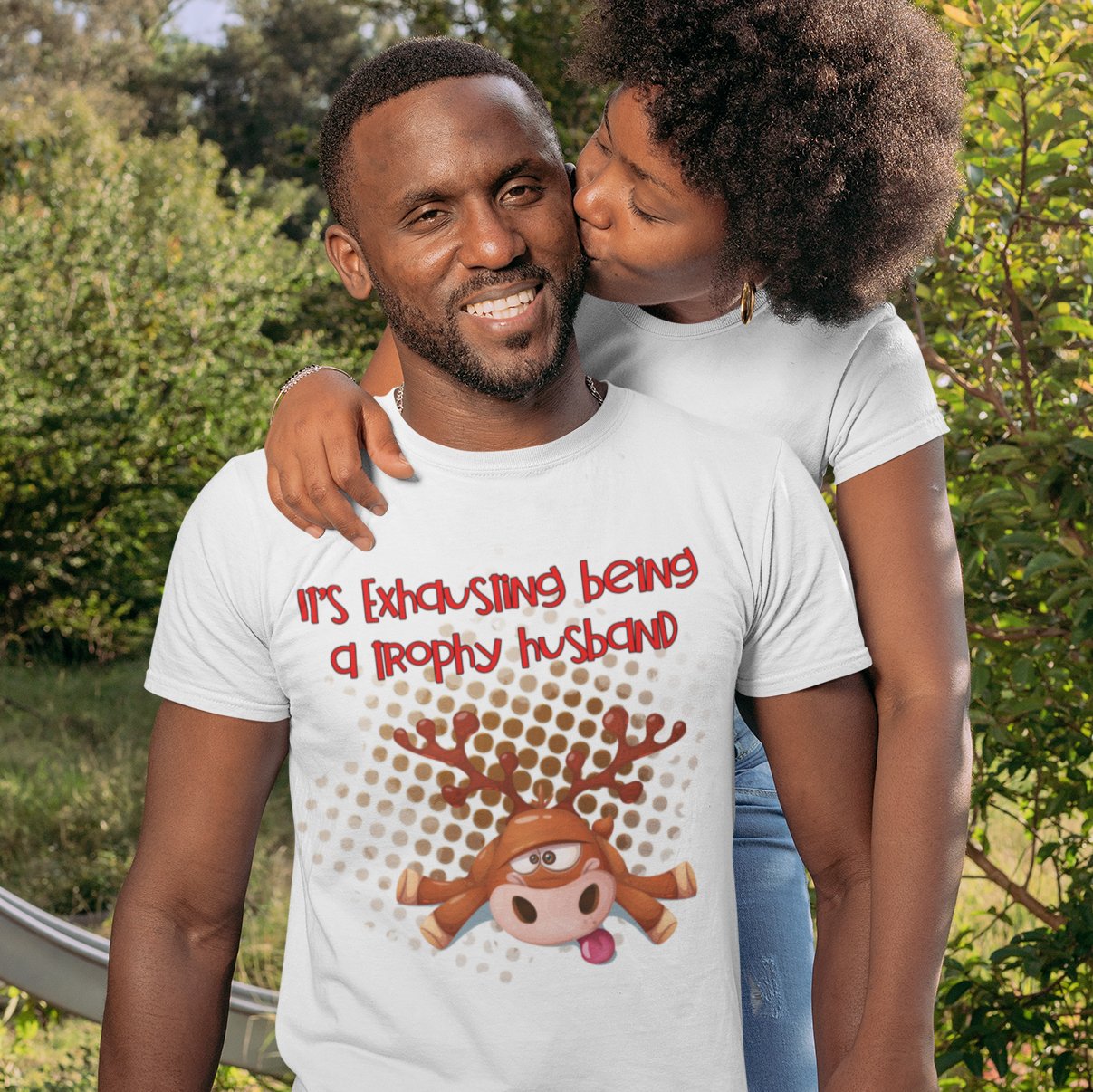 Wear the Crown: 'It's Exhausting Being a Trophy Husband' T-Shirt – Where Comfort Meets Tongue-in-Cheek Charm!