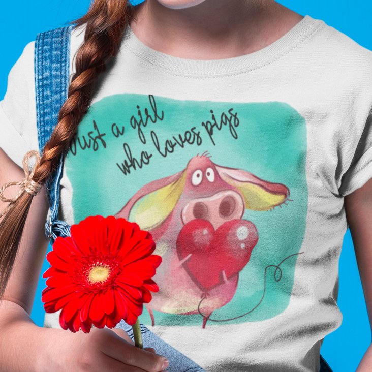 Piggy Passion: 'Just a Girl Who Loves Pigs' T-shirt – Where Style Meets Swine-telligence!