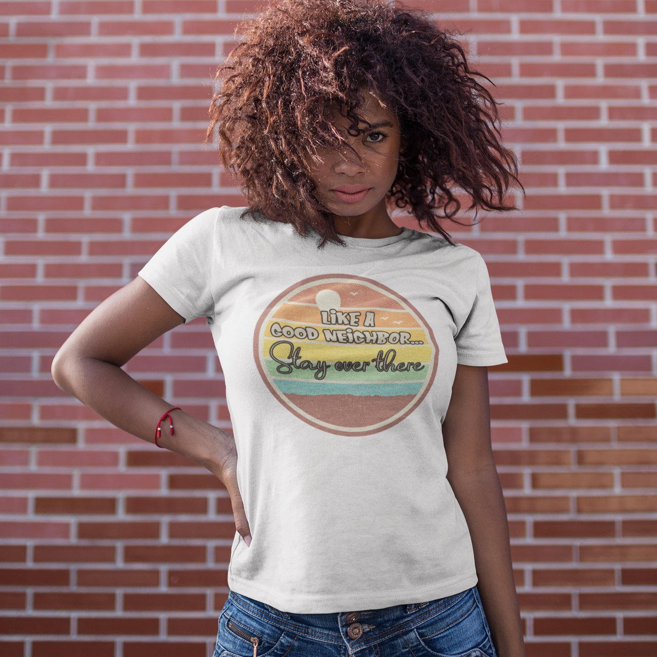 Like A Good Neighbor, Stay Over There: Social Distance Guardian T-shirt – Where Humor Meets Responsible Fashion!