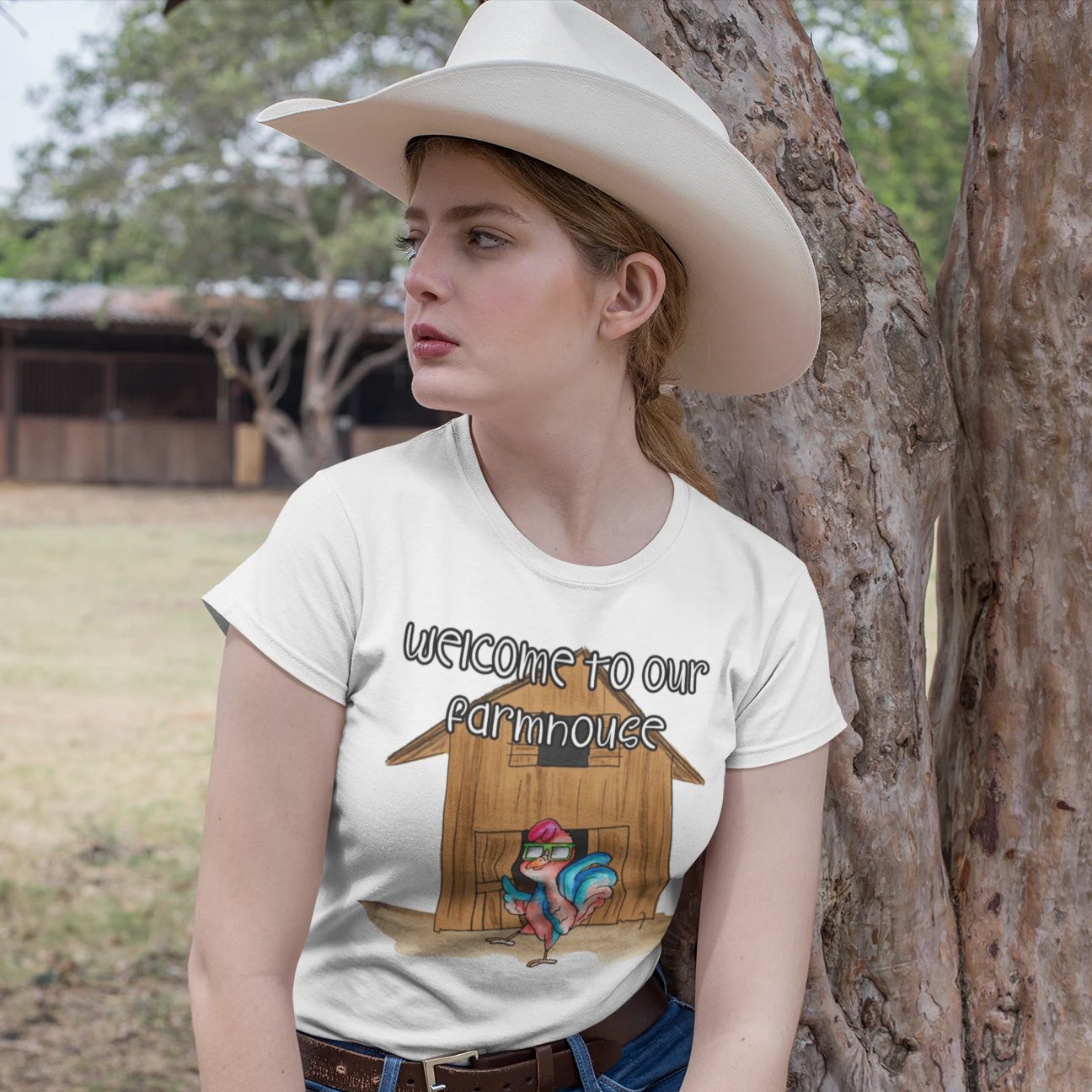 Heartfelt Homestead: 'Welcome to Our Farmhouse' T-shirt – Where Warmth Meets Rural Hospitality!
