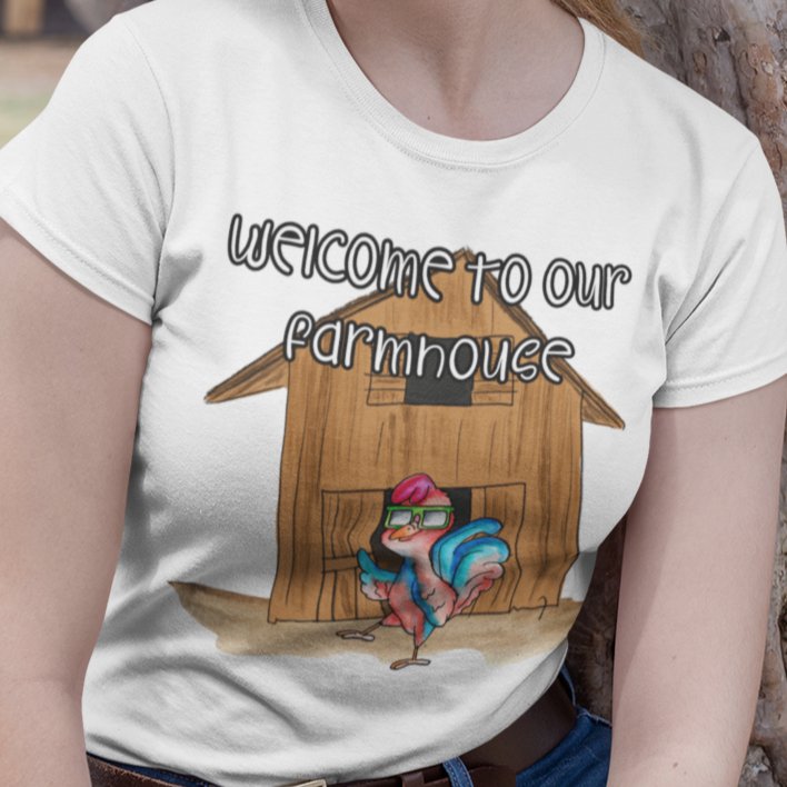 Heartfelt Homestead: 'Welcome to Our Farmhouse' T-shirt – Where Warmth Meets Rural Hospitality!