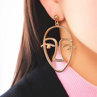 Gold Face Mask Earrings - My Custom Tee Party