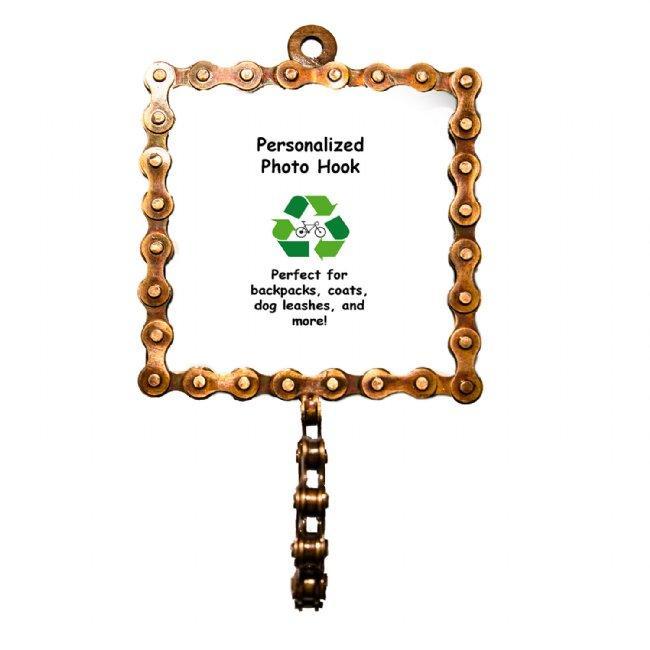 Handmade Square Bicycle Chain Picture Frame Hook - My Custom Tee Party