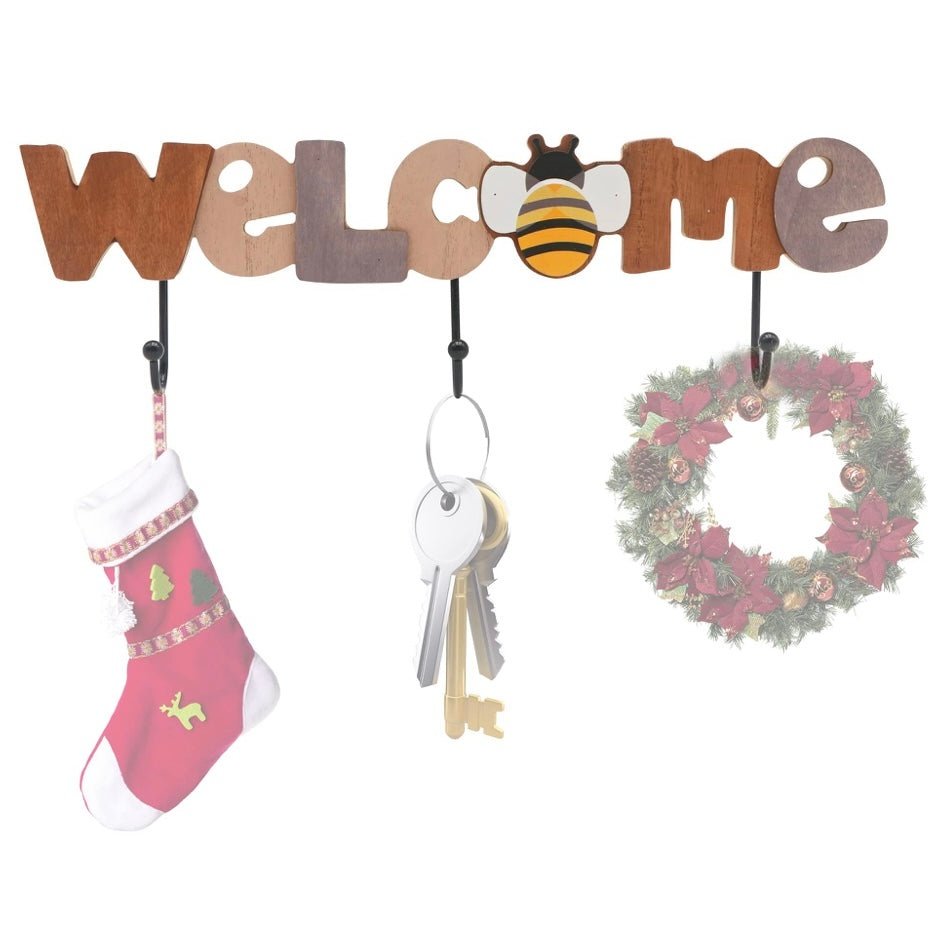 Welcome Sign w hooks 15.7x2.7 NEW