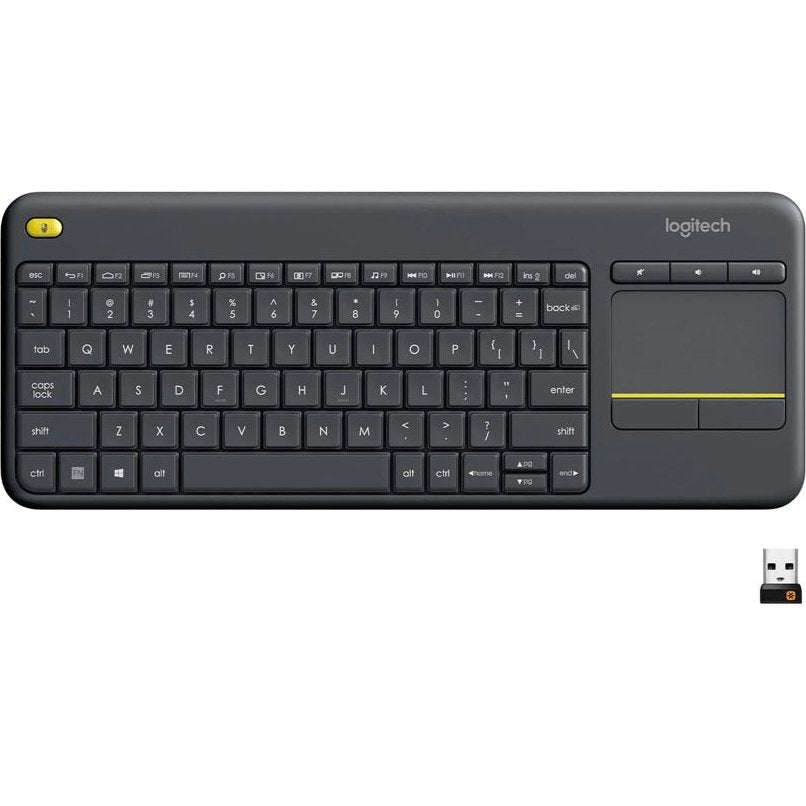 Logitech - K400 Plus TKL Wireless Membrane Keyboard for PC/TV/Laptop/Tablet with Built-in Touchpad - Black