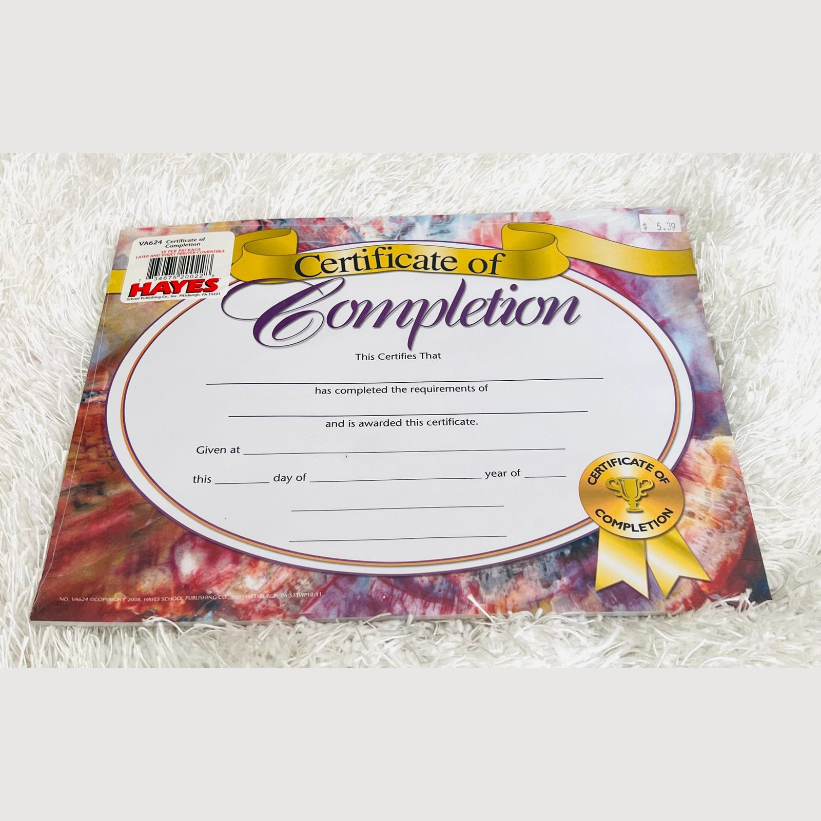 Certificate Of Completion, 8.5" X 11", Pack Of 30