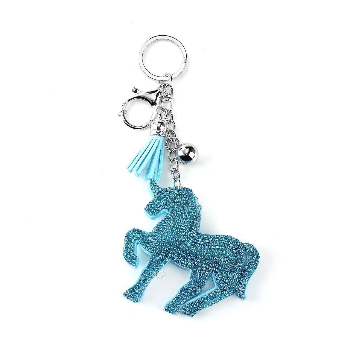 Blue Rhinestone Unicorn Key Chain - My Custom Tee Party