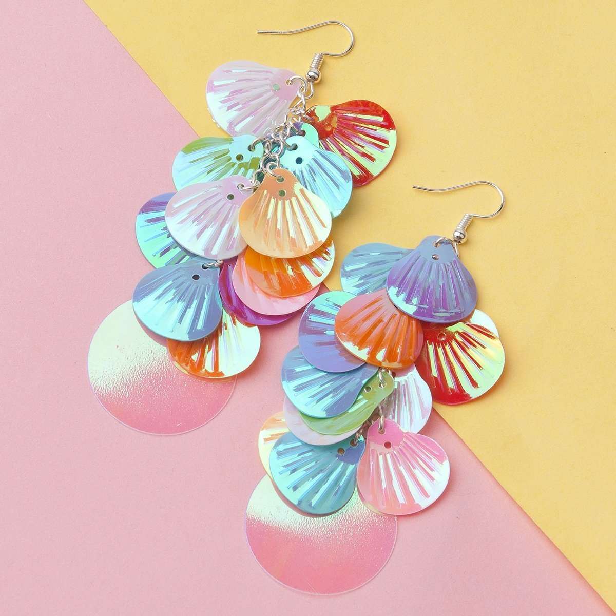 Colored Shell Sequin Earrings - My Custom Tee Party