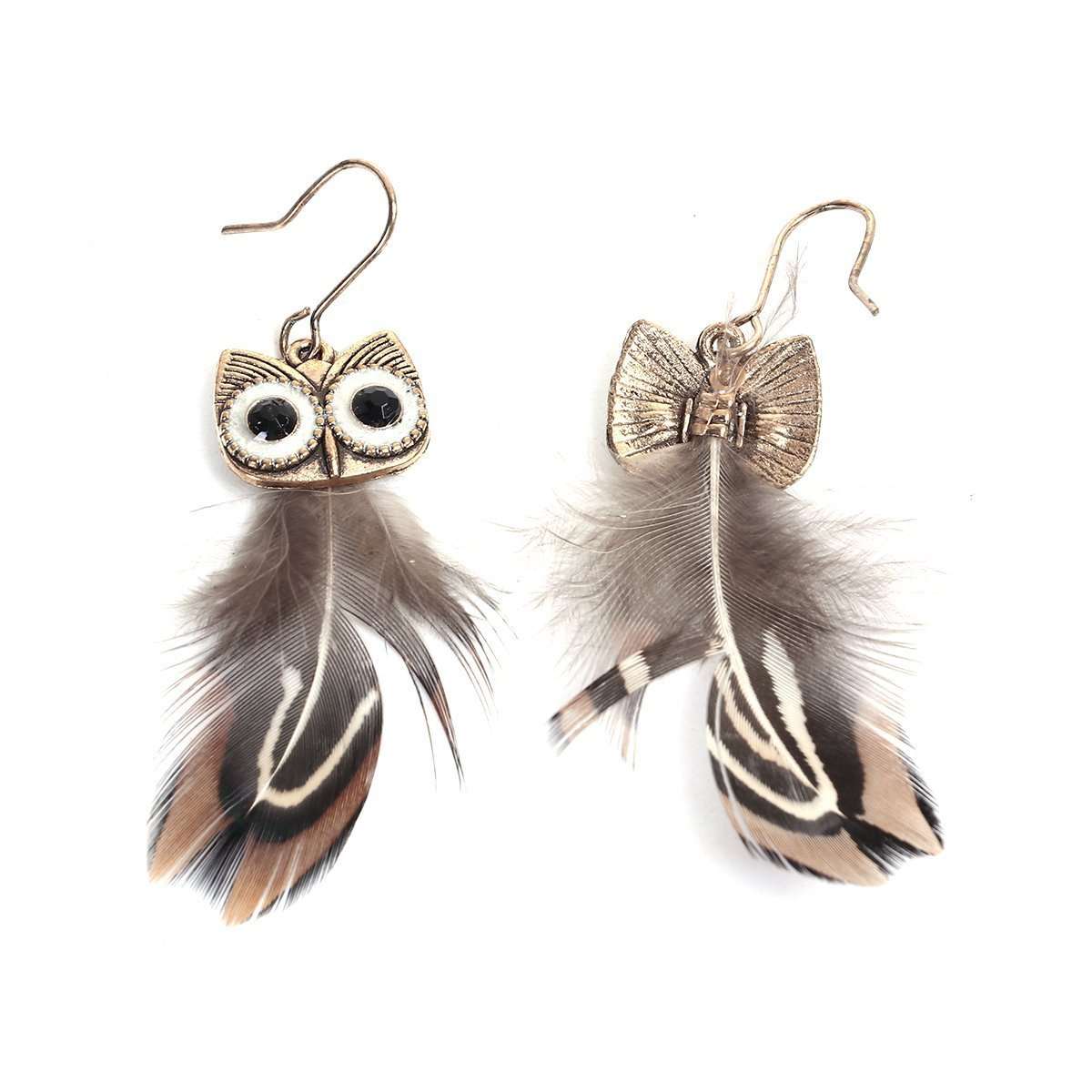 Feathered Gold Owl Earrings - My Custom Tee Party