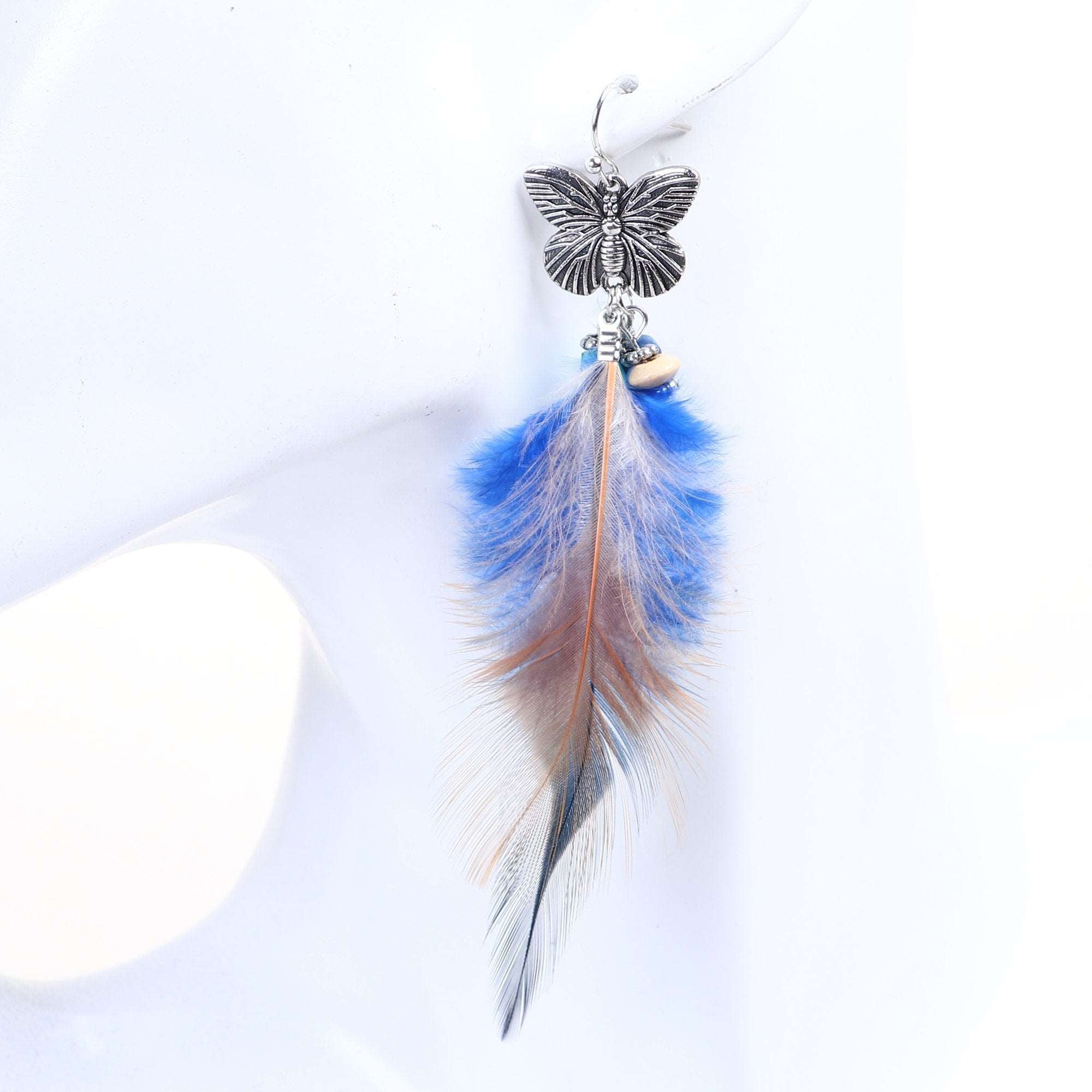 Feathered Multicolor Butterfly Earrings - My Custom Tee Party
