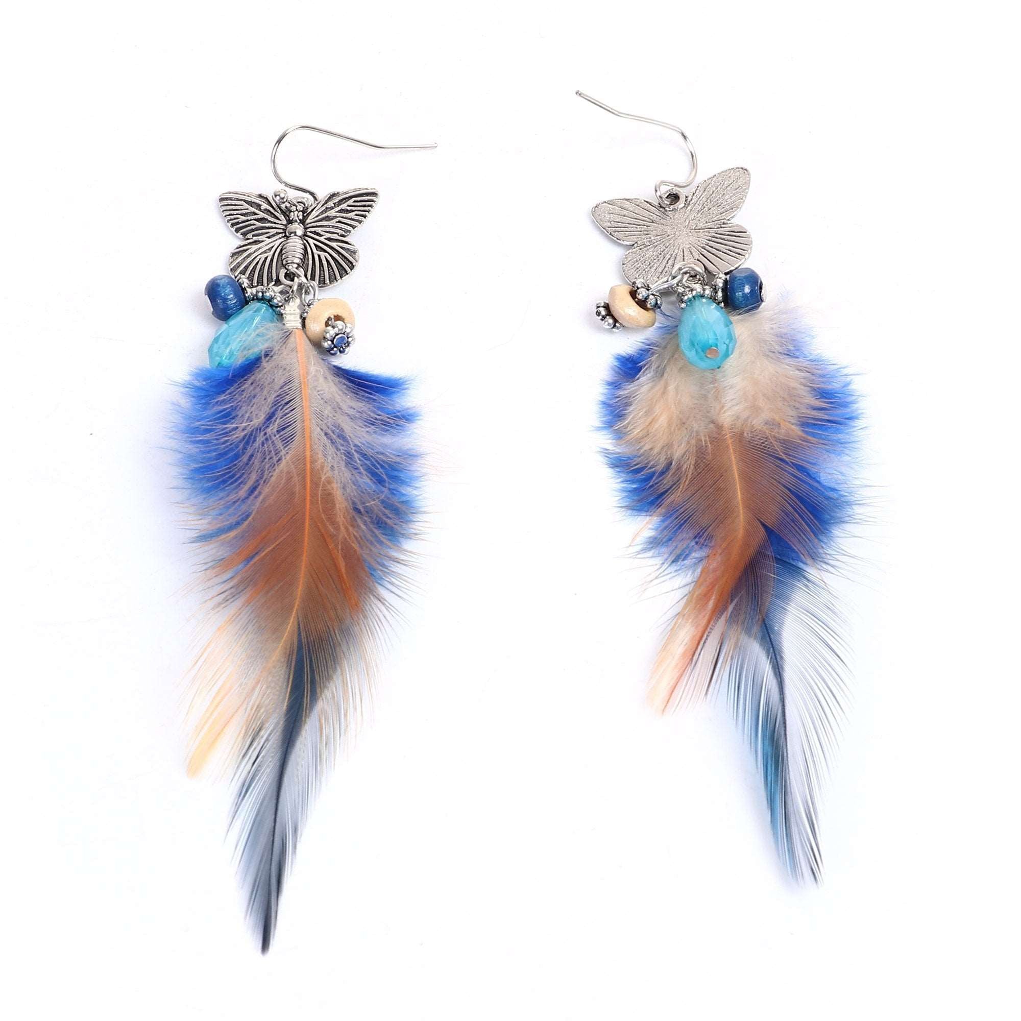 Feathered Multicolor Butterfly Earrings - My Custom Tee Party