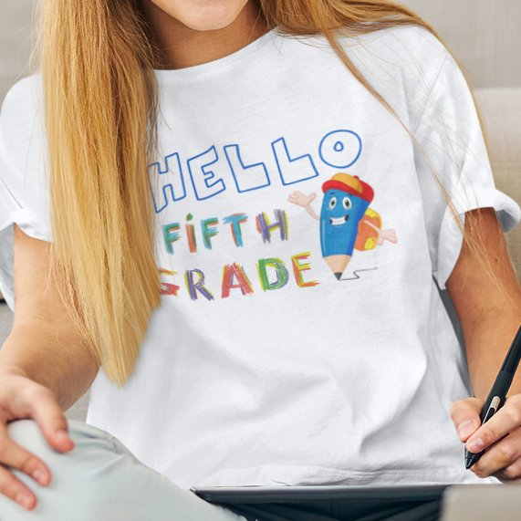 Hello, Fifth Grade: Super Scholar T-shirt – Where Style Meets Academic Adventure!