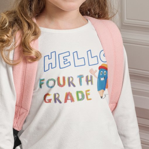 Hello, Fourth Grade: Super Scholar T-shirt – Where Learning Meets Adventure!