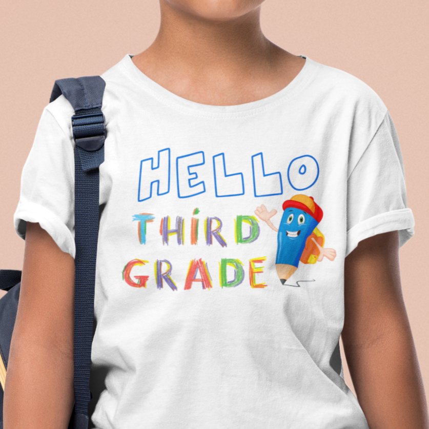 Hello, Third Grade: Super Scholar T-shirt – Where Learning Takes Flight!