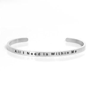 "All I Need Is Within Me" Message Bangle - My Custom Tee Party