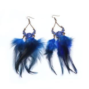 Antique Style Natural Feather Earrings - My Custom Tee Party