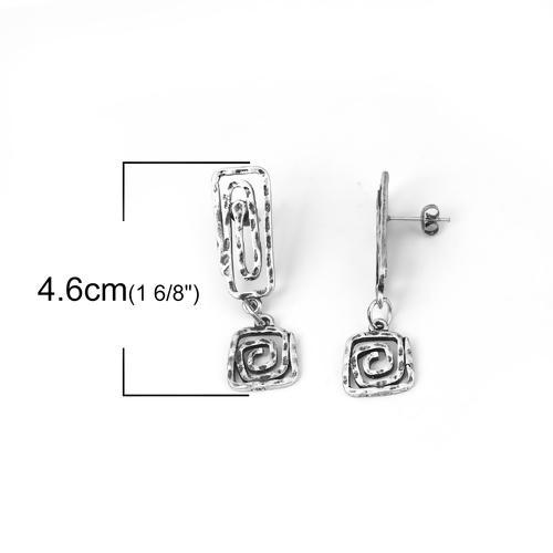 Antique Style Rectangular Spiral Earrings - My Custom Tee Party