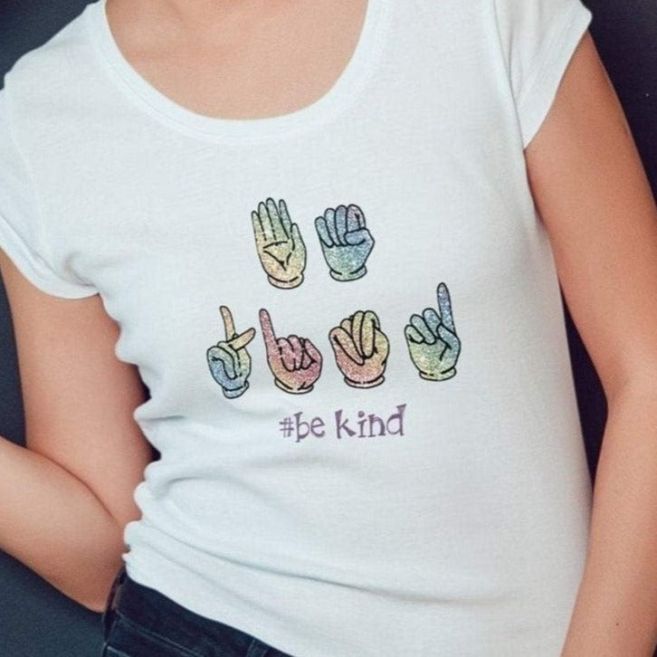 Be Kind Sign Language Graphic T-Shirt - My Custom Tee Party