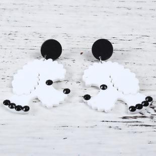 Black and White Poodle Earrings - My Custom Tee Party