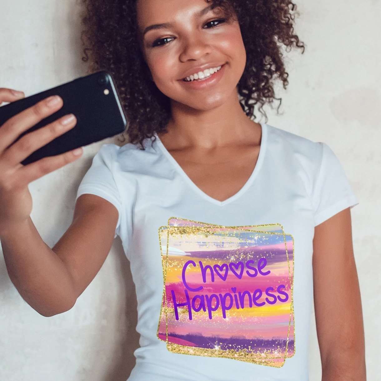 Choose Happiness Graphic T-Shirt - My Custom Tee Party