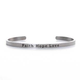 "Faith Hope Love" Message Bangle - My Custom Tee Party