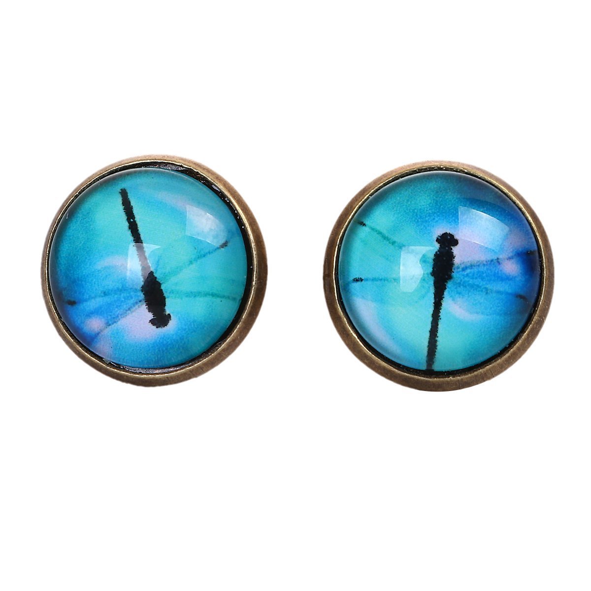 Glass Dragonfly Round Earrings - My Custom Tee Party