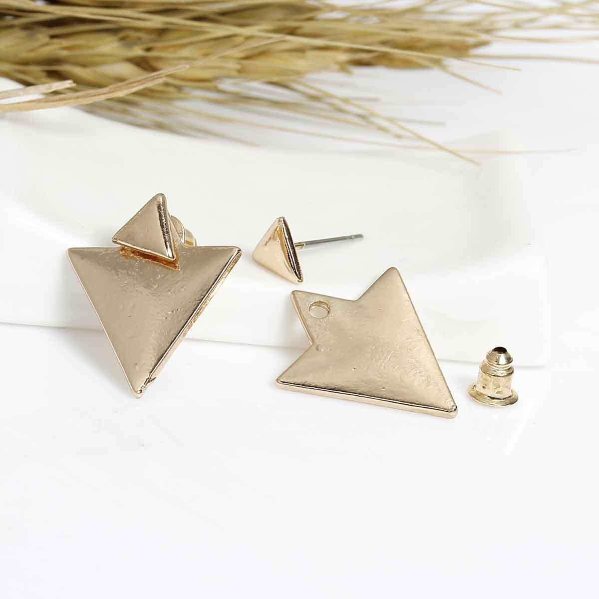 Gold Elegant Triangle Earrings - My Custom Tee Party
