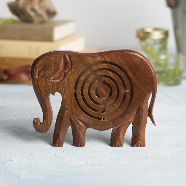 Handmade Elephant Wooden Labyrinth - My Custom Tee Party