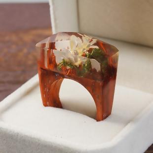 Handmade Ethereal Blossom Flower Wood Ring - My Custom Tee Party