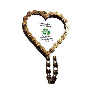 Handmade Heart Bicycle Chain Picture Frame Hook - My Custom Tee Party