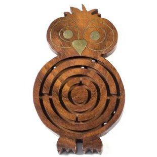 Handmade Night Owl Wooden Labyrinth - My Custom Tee Party