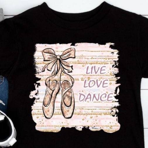 Live love dance ballerina slippers gold