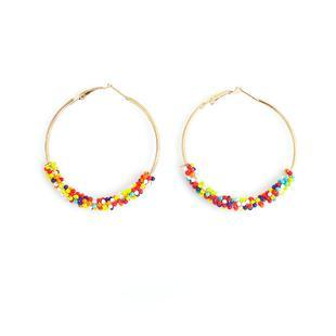 Multicolor Beaded Round Earrings - My Custom Tee Party