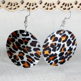 Natural Shell Leopard Print Earring - My Custom Tee Party