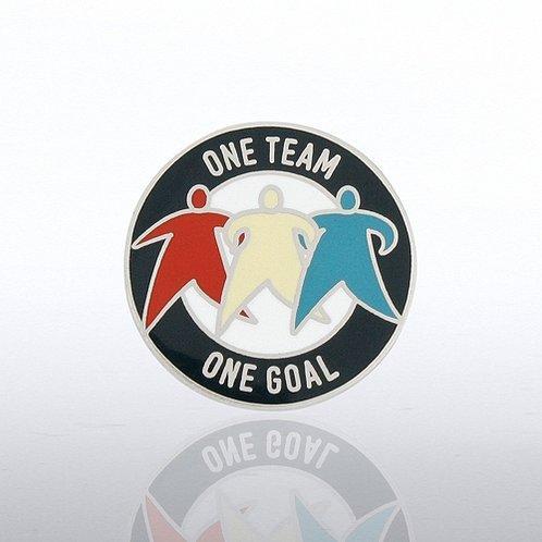"One Team One Goal" Lapel Pin - My Custom Tee Party