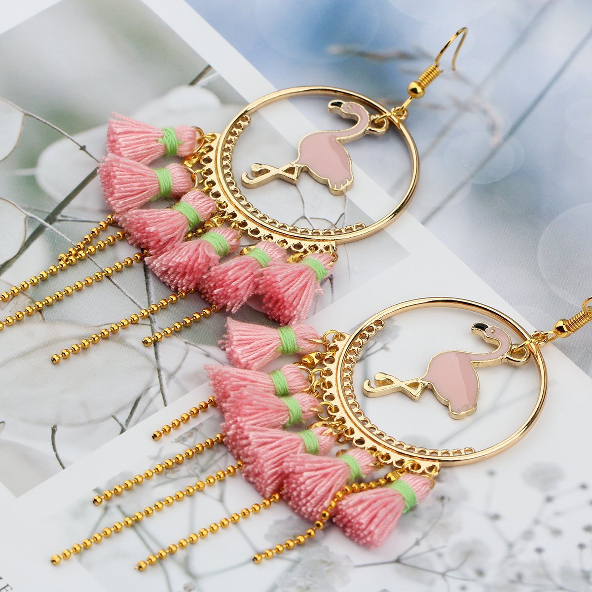 Pink Flamingo Tassel Earrings - My Custom Tee Party