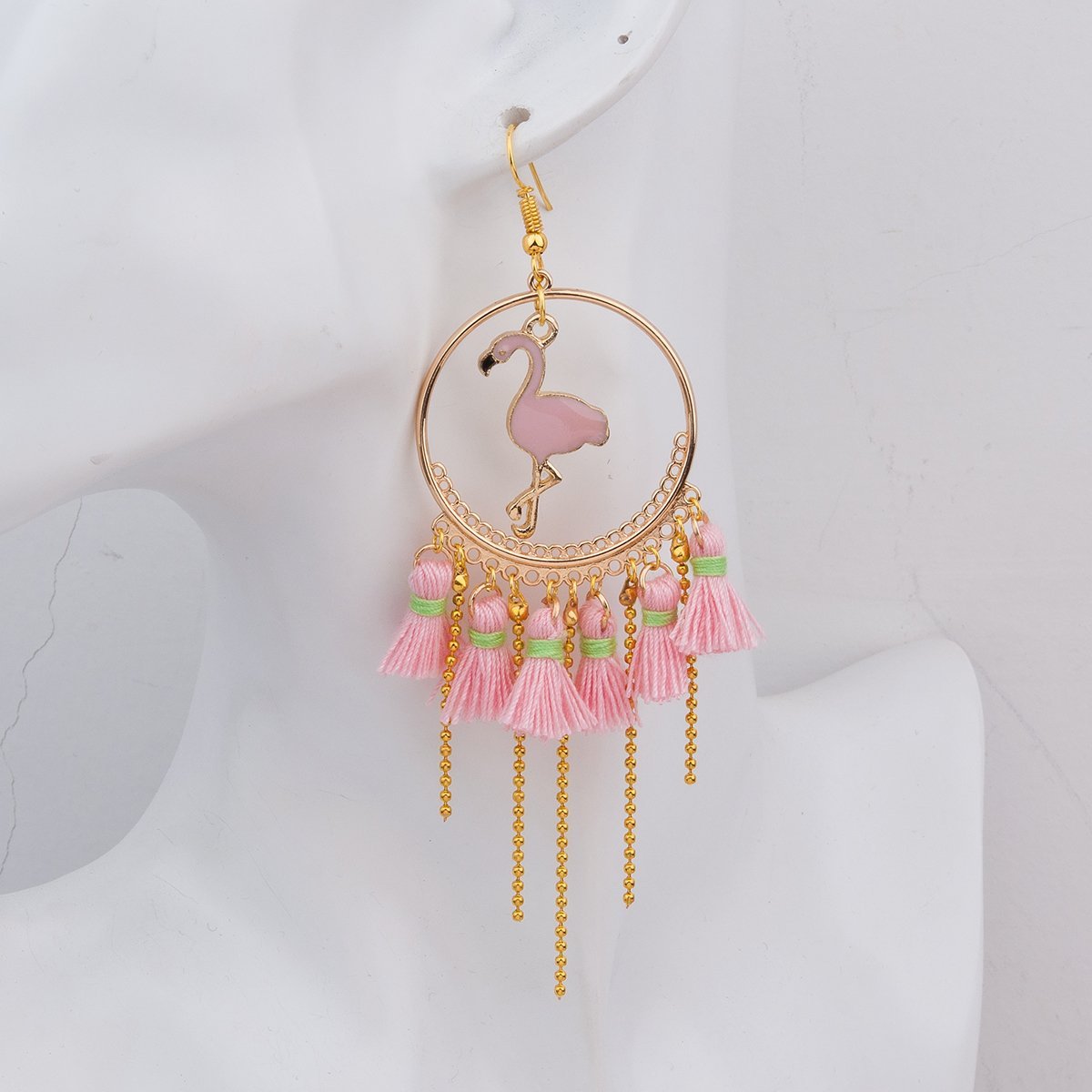 Pink Flamingo Tassel Earrings - My Custom Tee Party