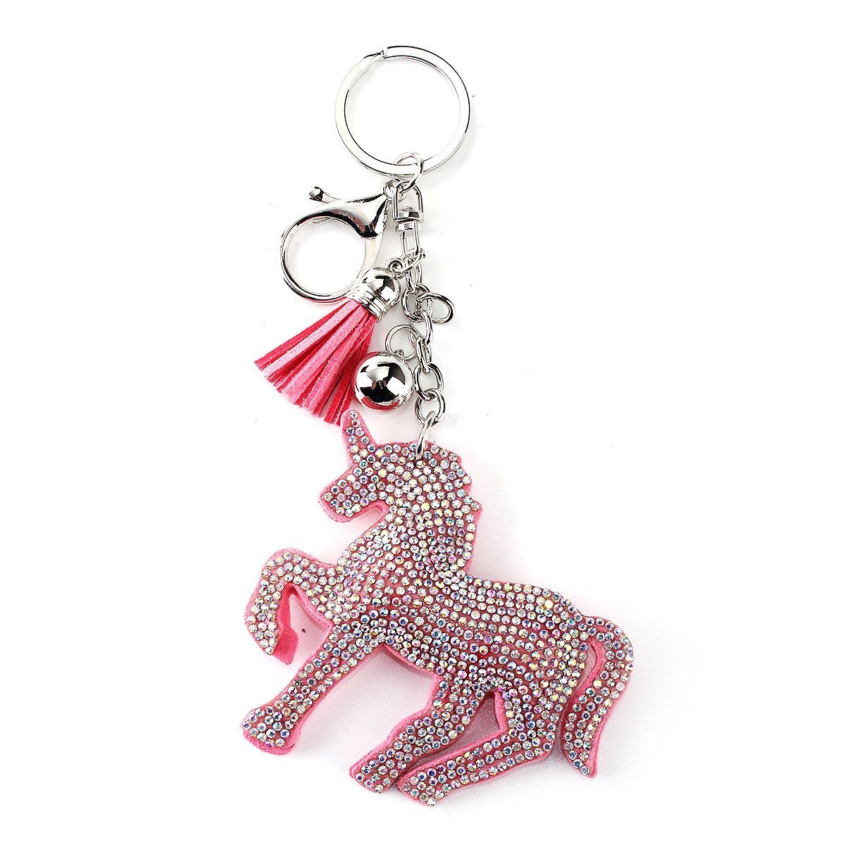 Pink Tassel Rhinestone Horse Keychain - My Custom Tee Party