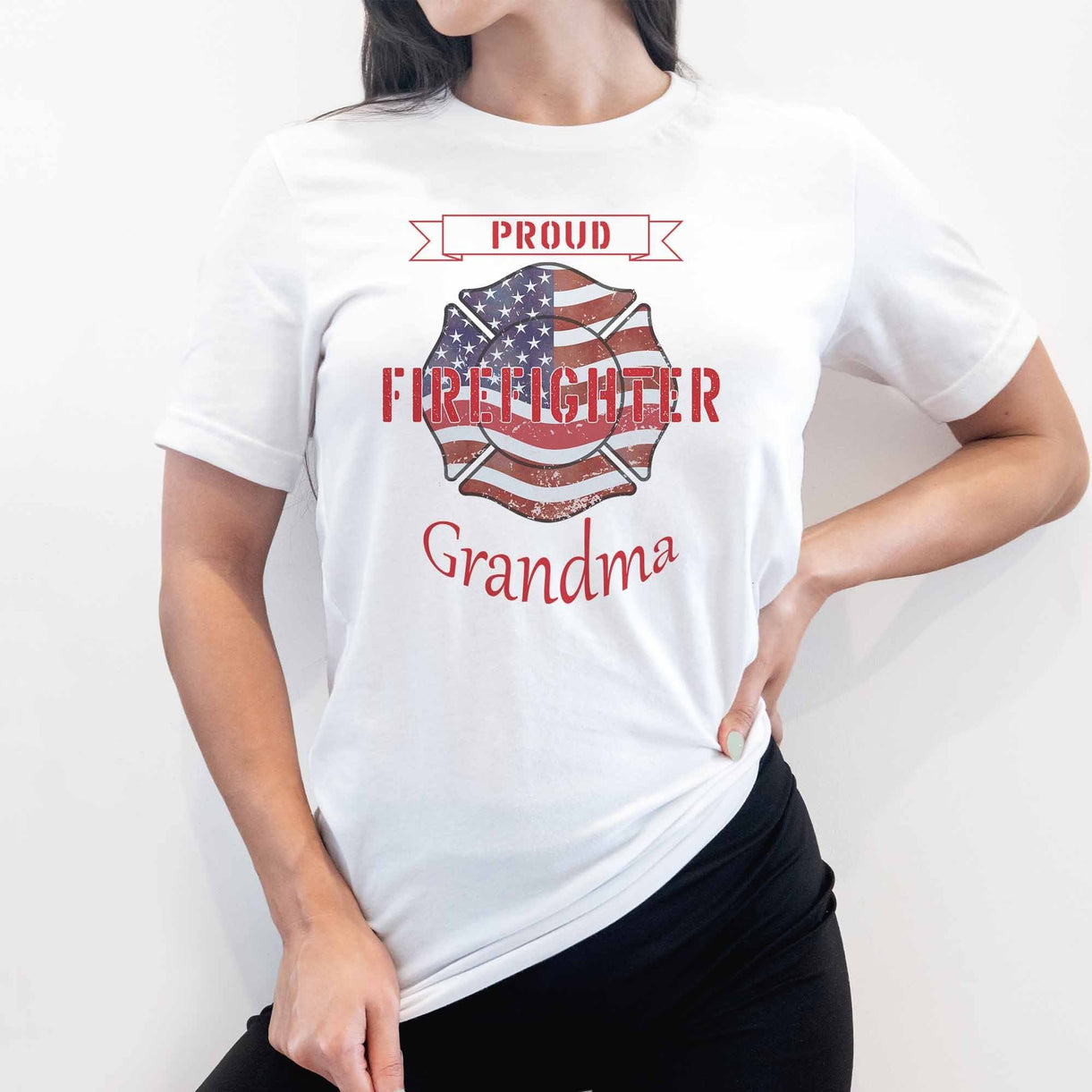 Proud Firefighter Grandma - My Custom Tee Party