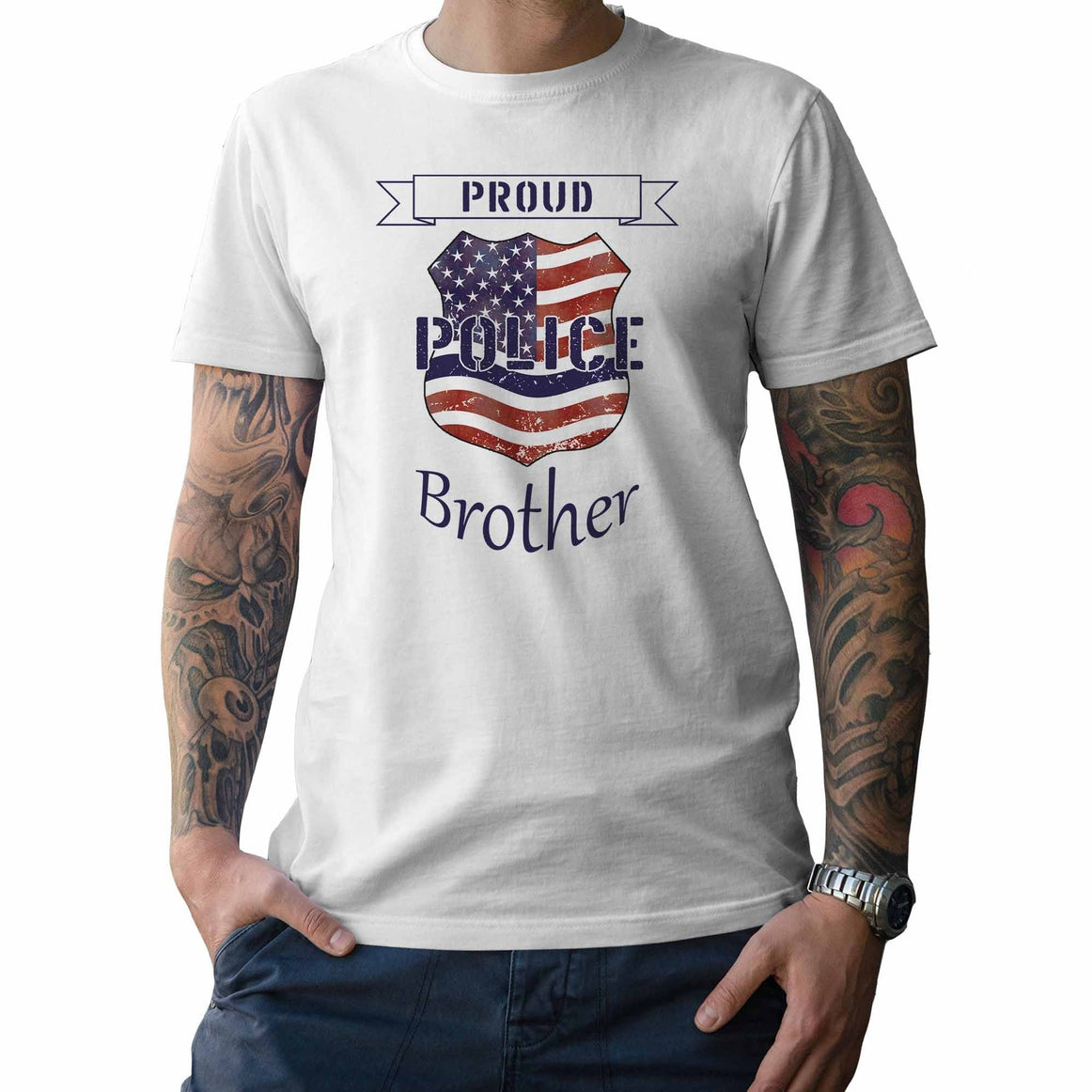 Proud Police Brother - My Custom Tee Party