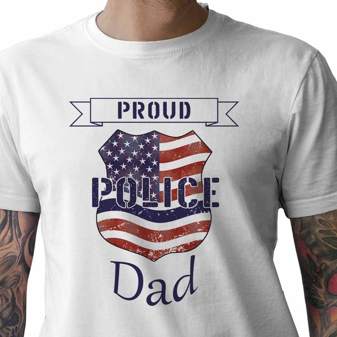 Proud Police Dad - My Custom Tee Party