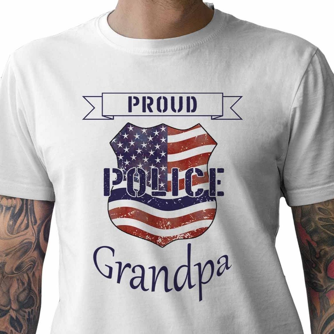 Proud Police Grandpa - My Custom Tee Party