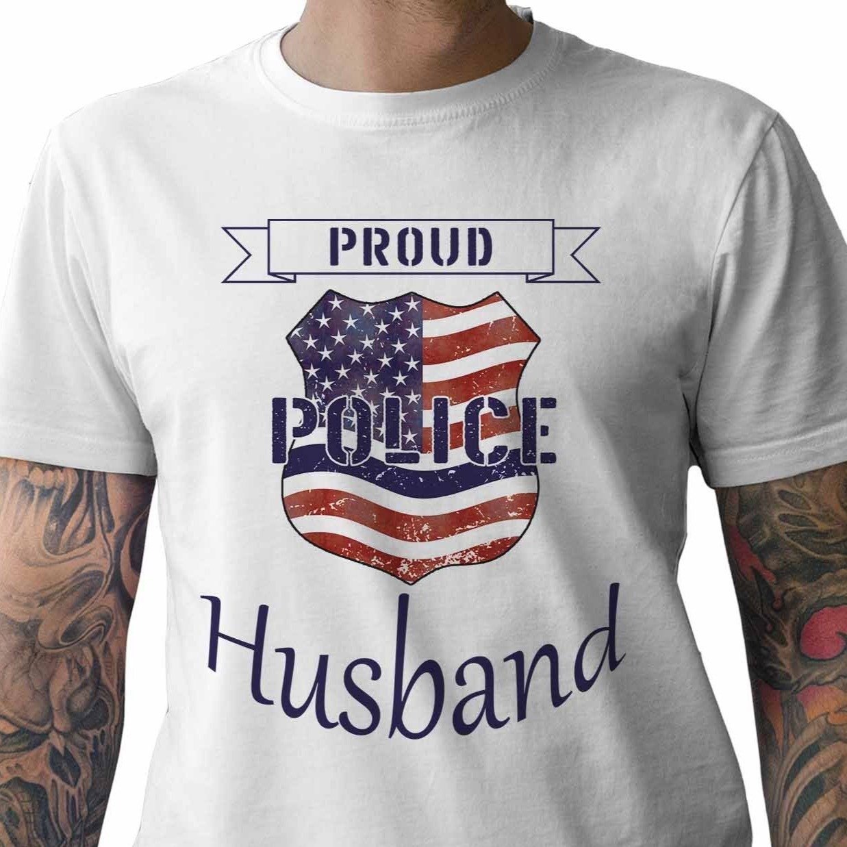Proud Police Husband - My Custom Tee Party