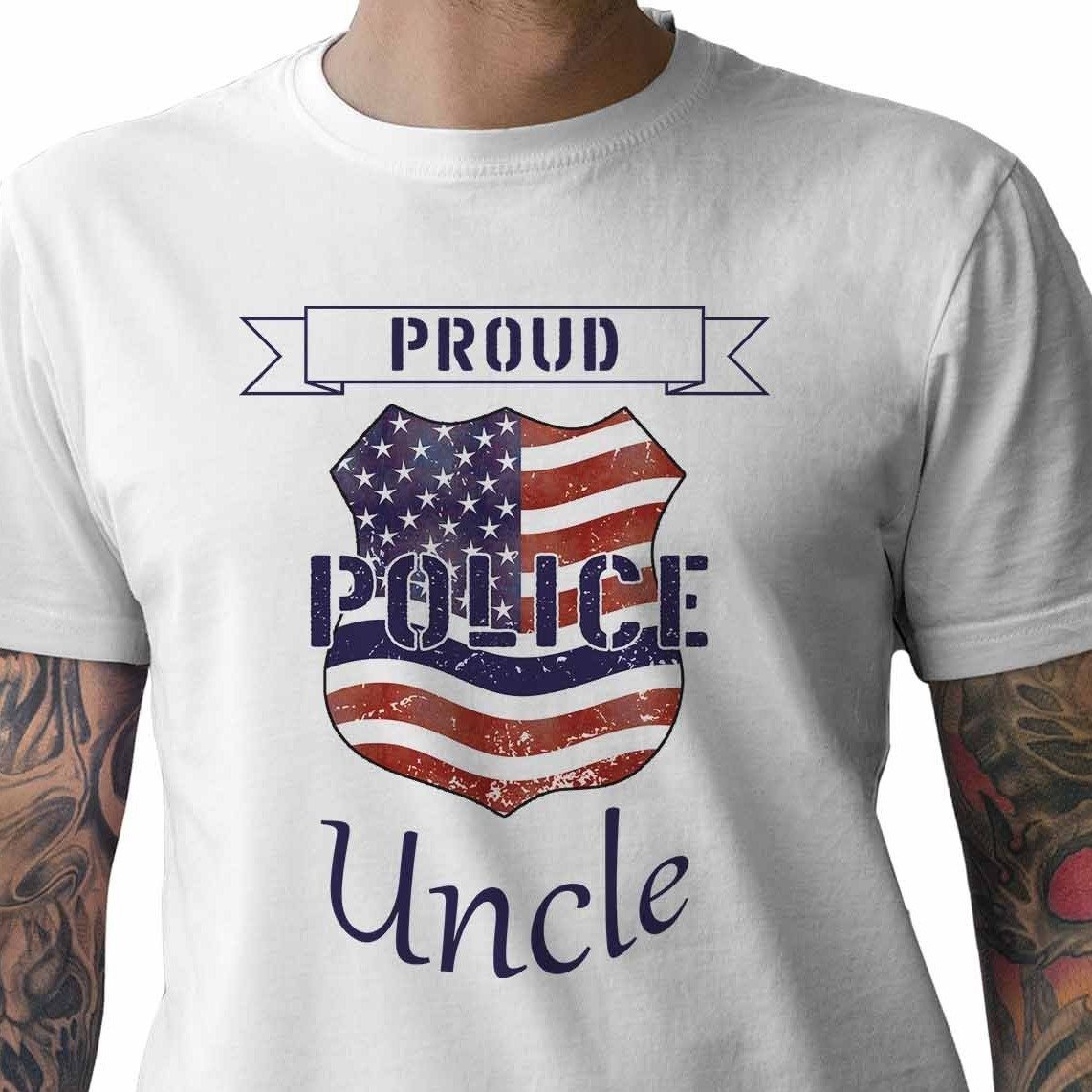Proud Police Uncle - My Custom Tee Party