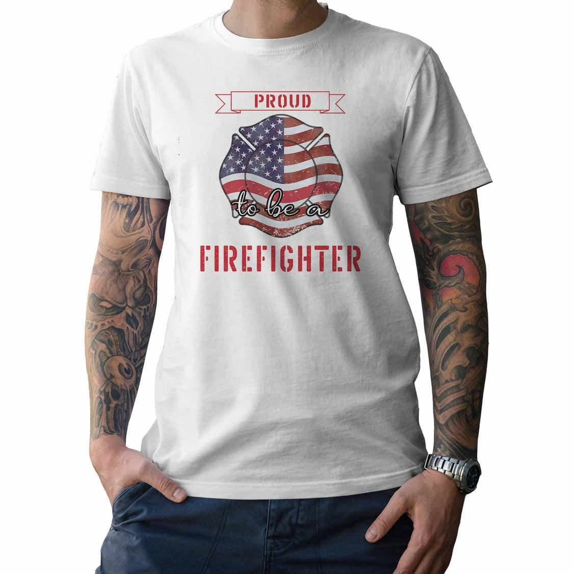 Proud To Be A Firefighter - My Custom Tee Party