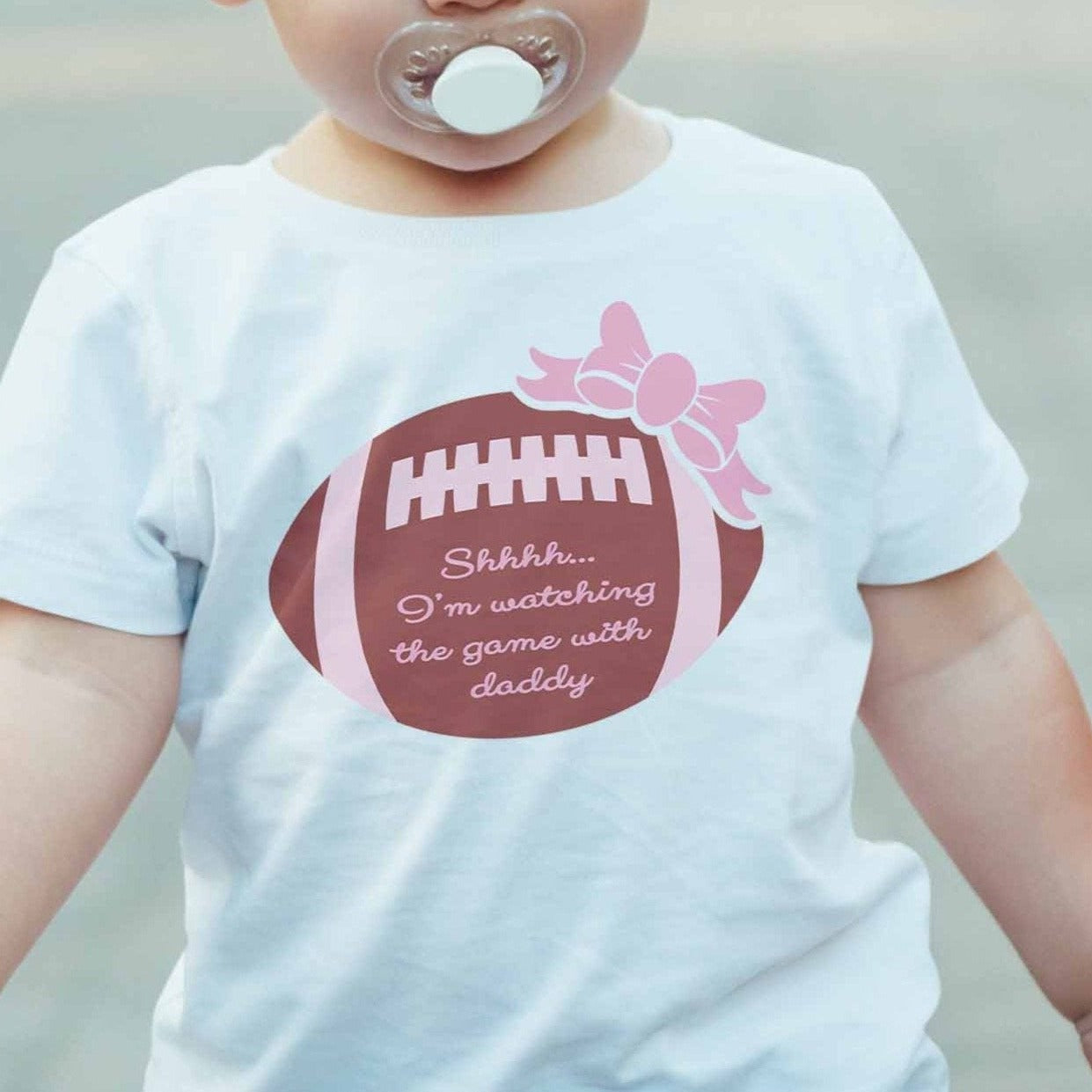 Shhhh I'm watching the game with Daddy - My Custom Tee Party