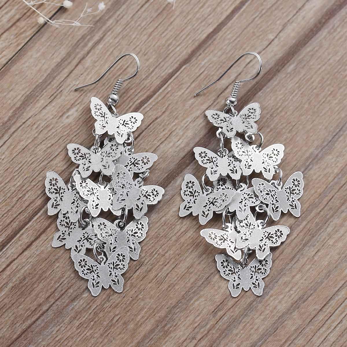 Silver Butterfly Earrings - My Custom Tee Party